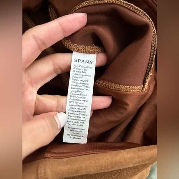 Spanx Faux Suede Leggings in Caramel - Picture 10 of 11